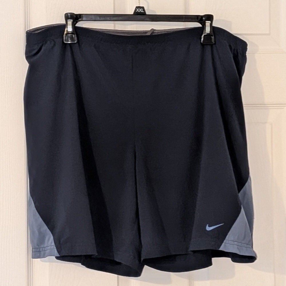 Nike‎ Fit Dry Mens Running Shorts Navy Blue Grey Athletic Gym Training Large